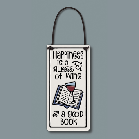 Spooner Creek Wine Tag - Happiness is Wine/Book