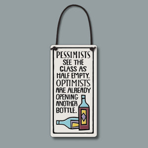Spooner Creek Wine Tag - Pessimists/Optimists