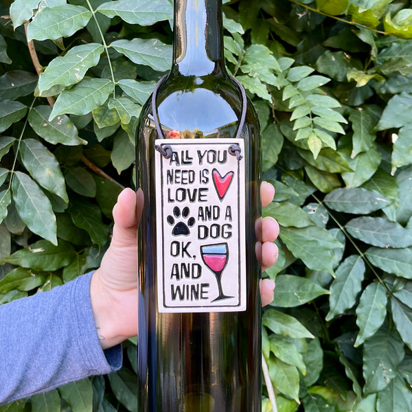 Spooner Creek Wine Tag - Love/Dog/Wine