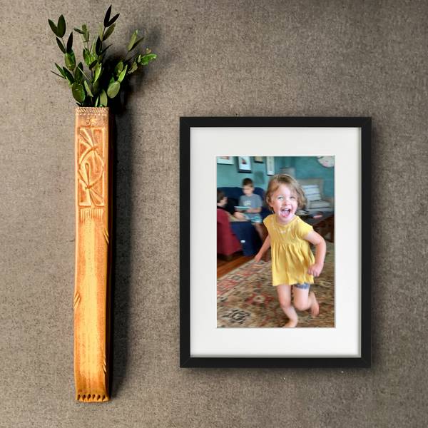 Tall Stoneware Wall Vase