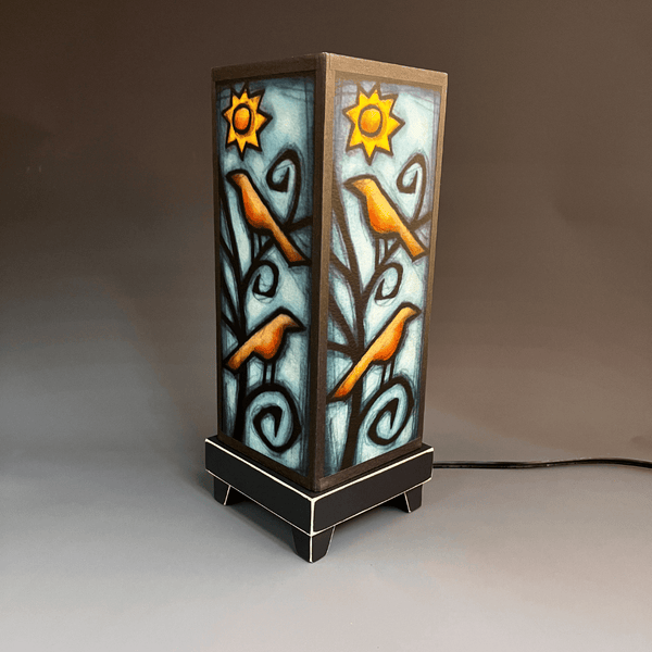Birds in Tree mood lamp with glowing paper shade