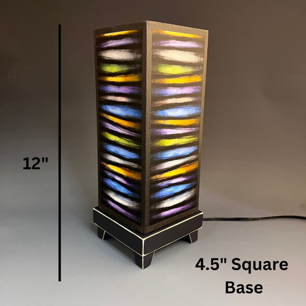 Bright Stripes mood lamp dimensions, 12 inch height 4.5 inch base