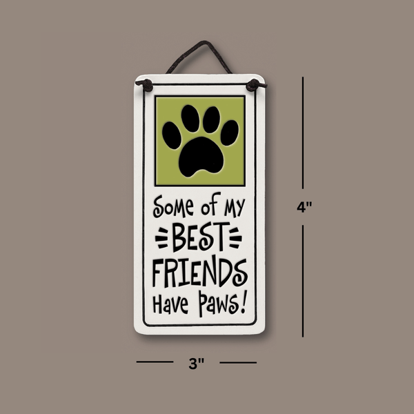 Spooner Creek Mini Charmer ceramic tile dimensions 2.25 x 4 inches, pet lover hanging wall decor, handmade in Wisconsin