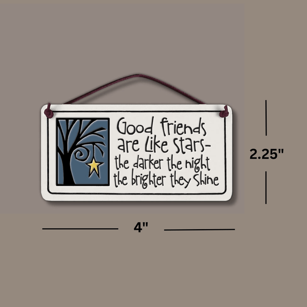 Spooner Creek Mini Charmer with friendship quote showing size 2 by 4 inches