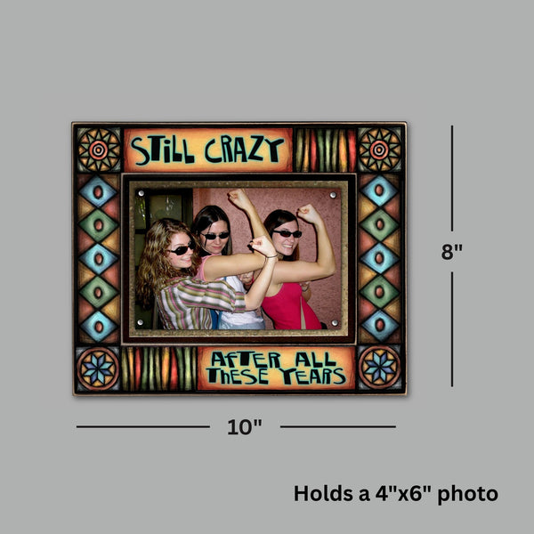 8 x 10 friendship picture frame designed for a 4 x 6 photo featuring colorful Michael Macone artwork and magnetic photo display system.