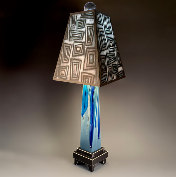 Gray Funky Rectangles Lamp
