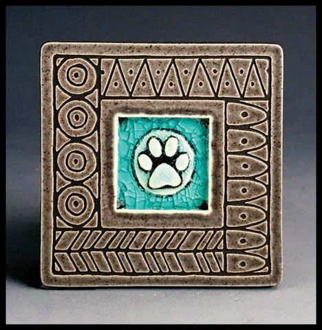 Macone Clay Coaster - Paw Print