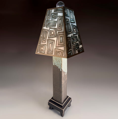 Gray Funky Rectangles Lamp