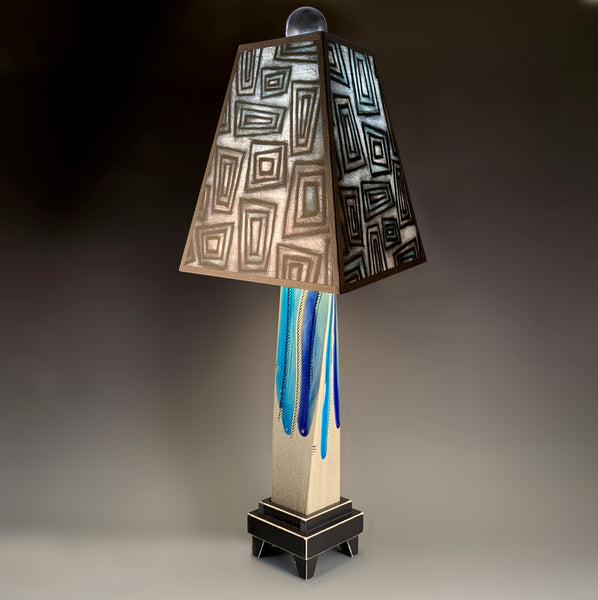 Gray Funky Rectangles Lamp