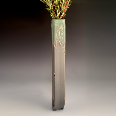 Large Stoneware Wall Vase