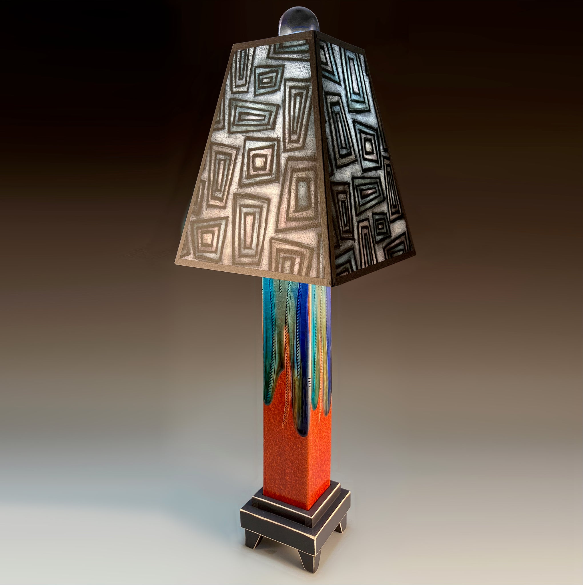Gray Funky Rectangles Lamp