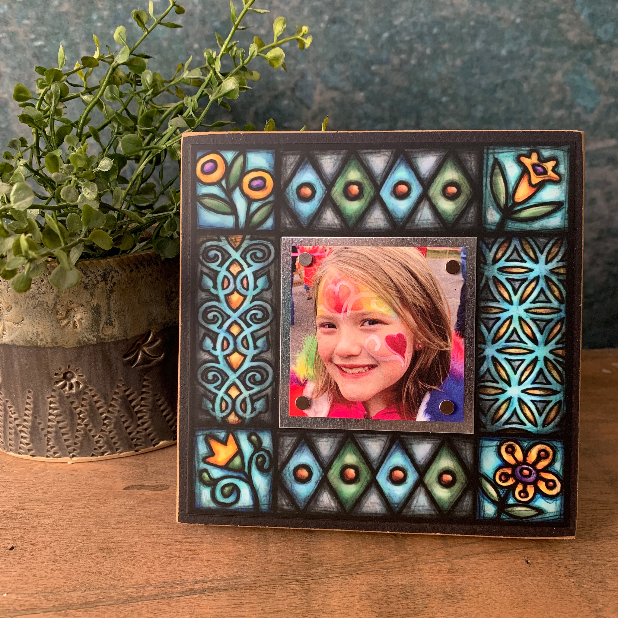 Blue Motif Small Frame