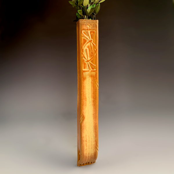 Tall Stoneware Wall Vase