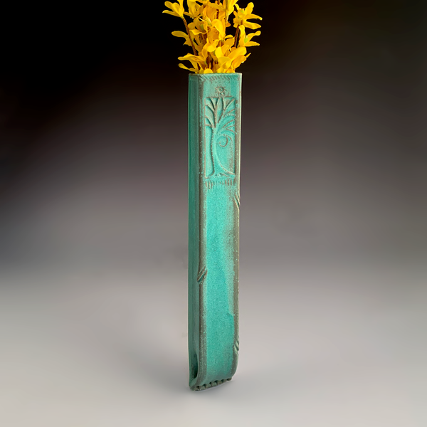 Tall Stoneware Wall Vase