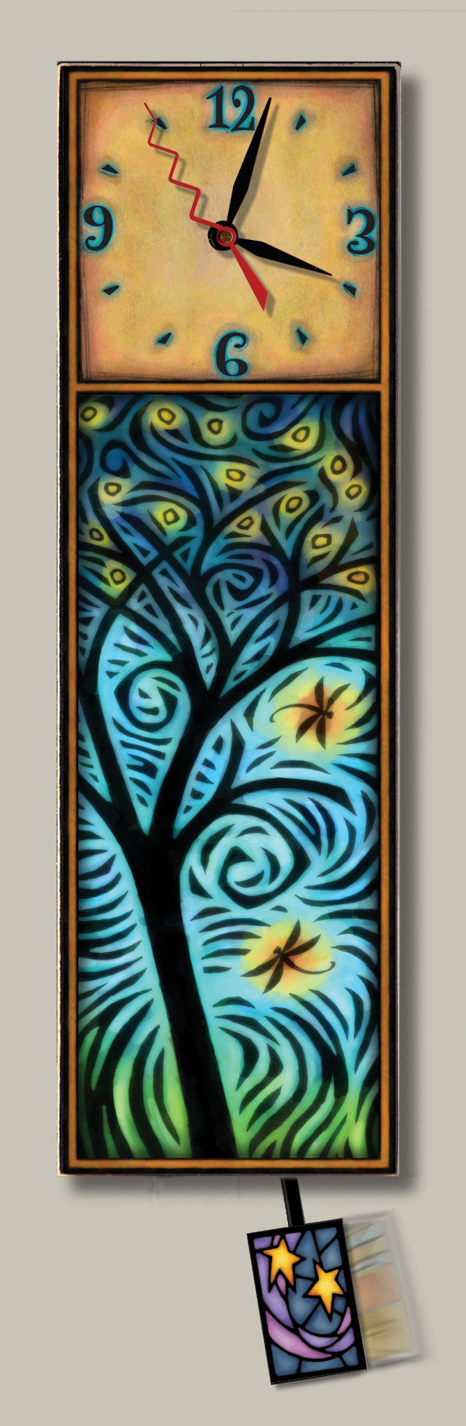 Michael Macone Long Clock - Dragonflies