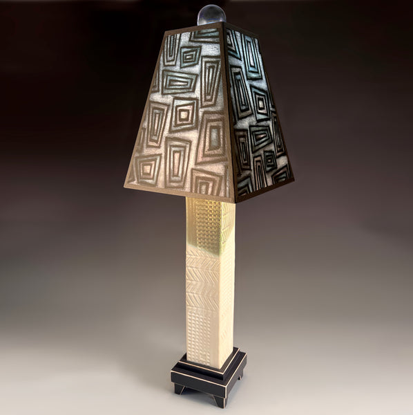 Gray Funky Rectangles Lamp
